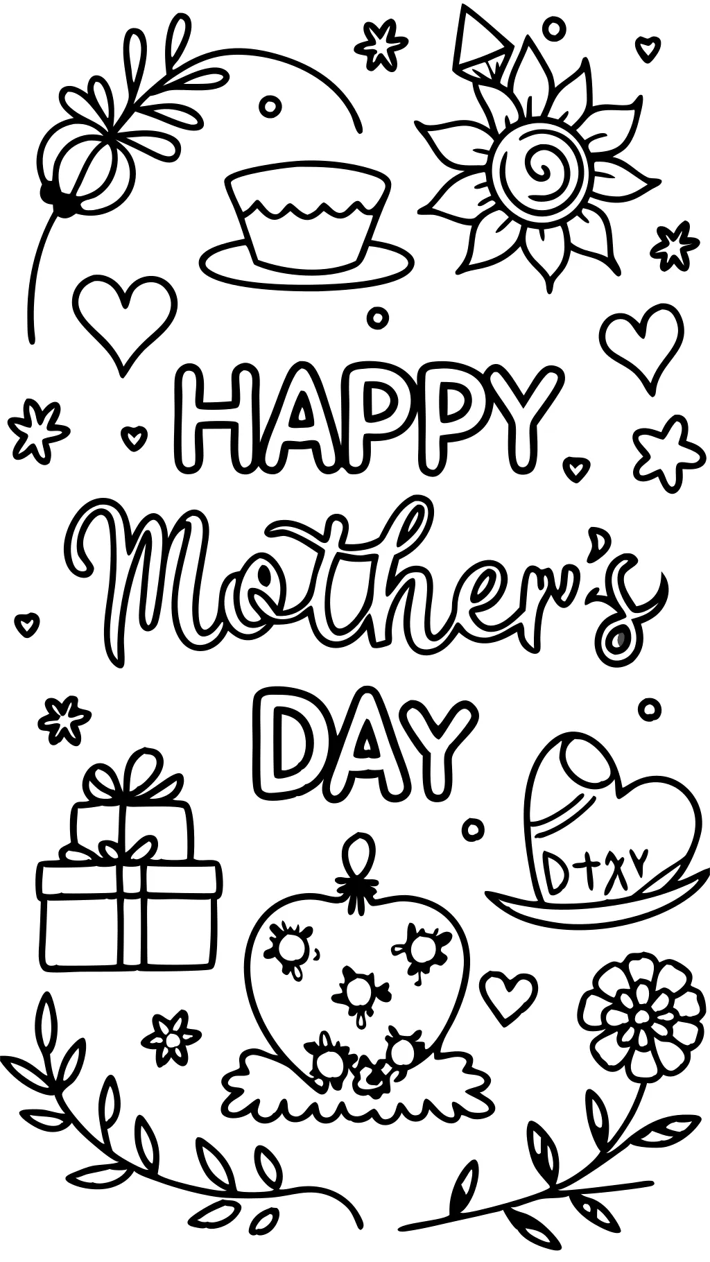 coloring pages mother’s day